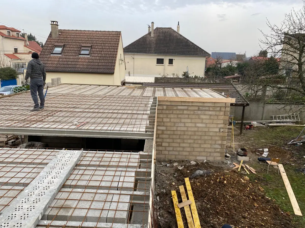 Ferraillage de la dalle de compression avant coulage