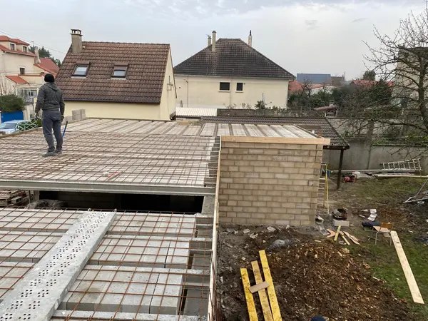 Ferraillage de la dalle de compression avant coulage