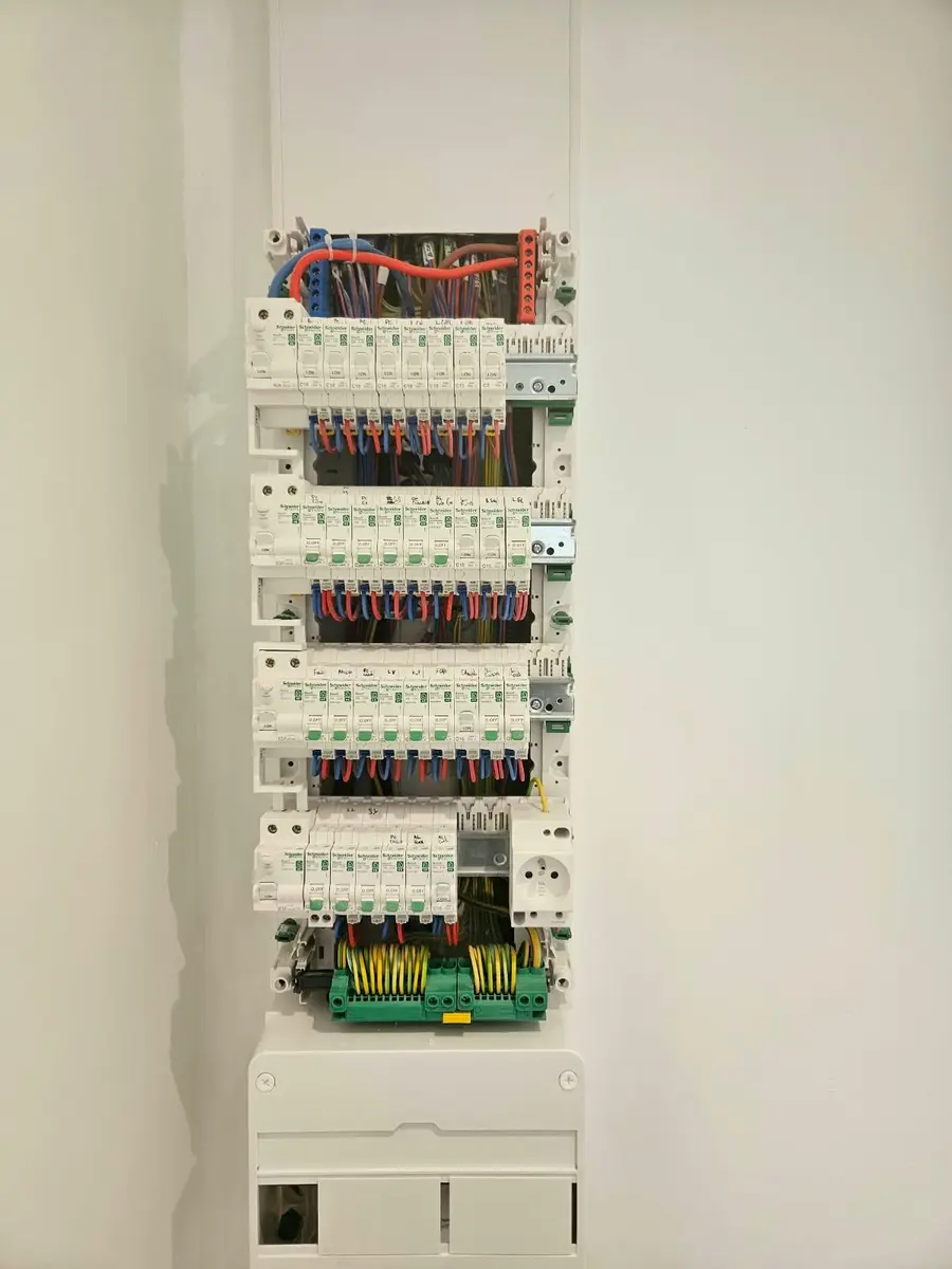 Tableau électrique de quatre rangées entièrement câblé